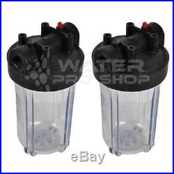 Triple Whole House Big Blue Space Saver Water Filter System 10 CLEAR 1 NPT