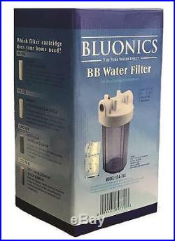 Two 10 Big Blue Whole House Water Filter with Sediment & Carbon CLEAR HOUSINGS