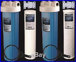 Two 20 Big Blue Whole House Water Filter Purifier with Sediment Carbon & Bracket