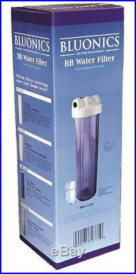 Two 20 Big Blue Whole House Water Filters Sediment & GAC Carbon, CLEAR HOUSINGS