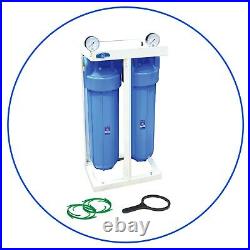 Two In-line 20 Aquafilter Housing Set for Pure Water Filter HHBB20A BIG BLUE