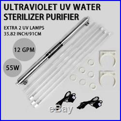 UV Sterilizer 12 GPM Ultraviolet Light Water Purifier Whole House +2 Extra Bulbs