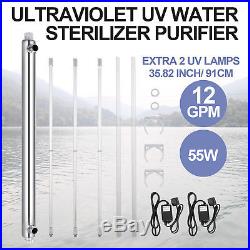 Ultraviolet Light Water Purifier Whole House UV Sterilizer 12 GPM +2 Extra Bulbs