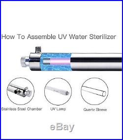 Ultraviolet Water Purifier Whole House Purification Sterilizer 55W 12GPM 120V