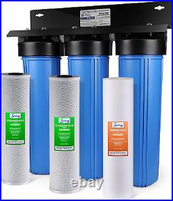 WGB32B 3-Stage Whole House Water Filtration System With 20-Inch Sediment and Carbo