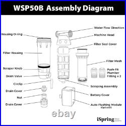 WSP50B Large Whole House Spin-down Sediment Water Filtration System with Scraper a