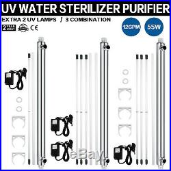 Water Purifier Ultraviolet Light Whole House Sterilizer 12 GPM +2 Extra Bulbs UV