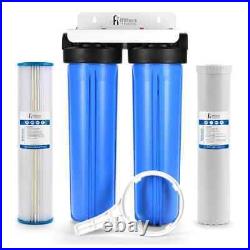 Well Water Whole House Filtration System 20 In. Dual Stage Complete 1 In. Ports