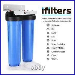 Well Water Whole House Filtration System 20 In. Dual Stage Complete 1 In. Ports