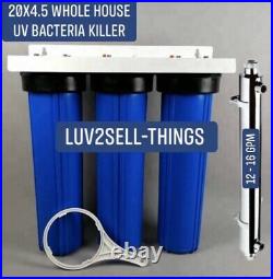 Whole House 20 Water Filter System Drinking Water UV Purifier Bacteria