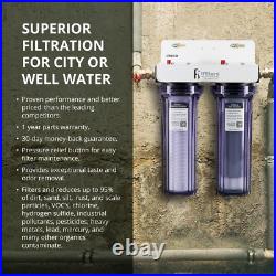 Whole House 2 Stage Water Filtration System with Extra Filter Set Sediment Rust