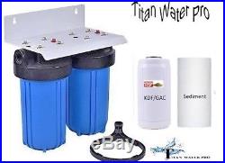 Whole House Big Blue Water Filter System Sediment & KDF85/GAC Filter Dual