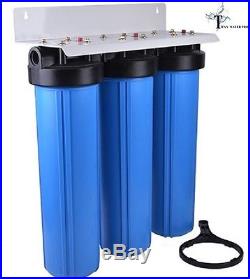 Whole House Filter (3) Big Blue 20x4.5 1 NPT PR Well Water Treatment