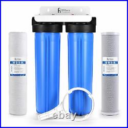 Whole House Filter System 2 Stage 20 Sediment Chlorine Taste Odor VOCs 1 Ports
