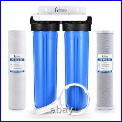 Whole House Filter System 2 Stage 20 Sediment Chlorine Taste Odor VOCs 1 Ports