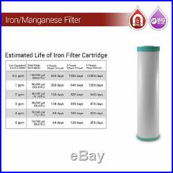 Whole House Iron Manganese Filter 3 Stages 20x 4.5 Big Blue 3/4 Ports