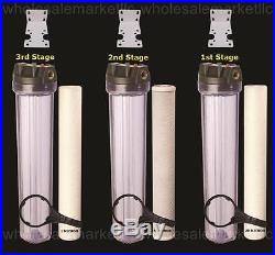 Whole House Water Filter Purifier Sediment & CTO Carbon 3 High Flow 20 Systems