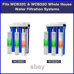 Whole House Water Filter Replacement Sediment Two Carbon Block Cartridges Fit