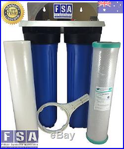 Whole House Water Filter System 20 x 4.5 SS Bracket BIG BLUE + Filters (1-9G)