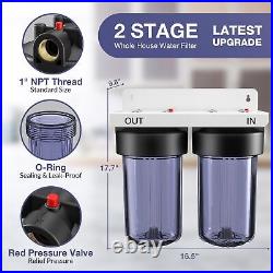 Whole House Water Filter System, 2-Stage Clear Home Water Pre-Filtration with