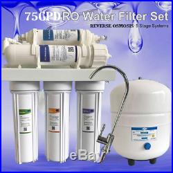 Whole House Water Filter System 5 STAGE-75GPD Filter Replacement TDS Tester New