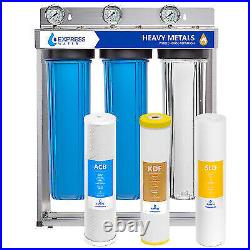 Whole House Water Filter System Carbon KDF Sediment 4.5 20 3 Stage Filtration