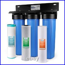 Whole House Water Filter System With Sediment, Carbon, and Iron & Manganese Reduci