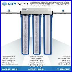 Whole House Water Filter Triple Stage 12 GPM Carbon Block Filtration System Home