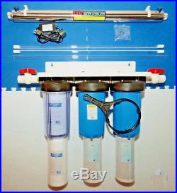 Whole House Water Filters x4,10x4,5, 25GPM+UV, 35W, 10GPM-2 Bulbs-6 cartridges