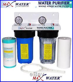 Whole House Water Filtration System 10x 4.5 Municipal & Well Water 1 ports