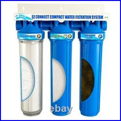 Whole House Water Filtration System Softener Combo Compact Indoor White Blue