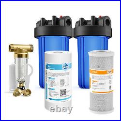Whole House Water Pre-Filter System + 2 Pack 10 Big Blue Housing with Cartridge