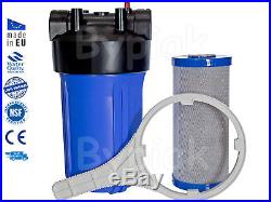 Whole house home water filter full flow 10 jumbo BB big blue chlorine removal