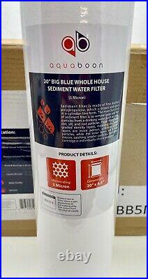 X6 New Aquaboon 20 x 4.5 Big Blue Whole House Sediment Water Filter 5 Micron